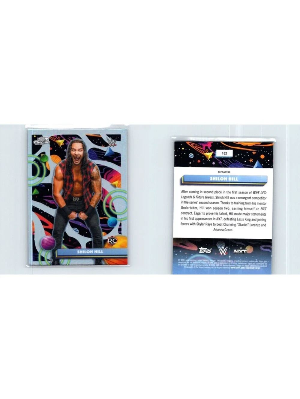 2026 Topps Cosmic Chrome WWE Shiloh Hill RC #102 Refractor NXT